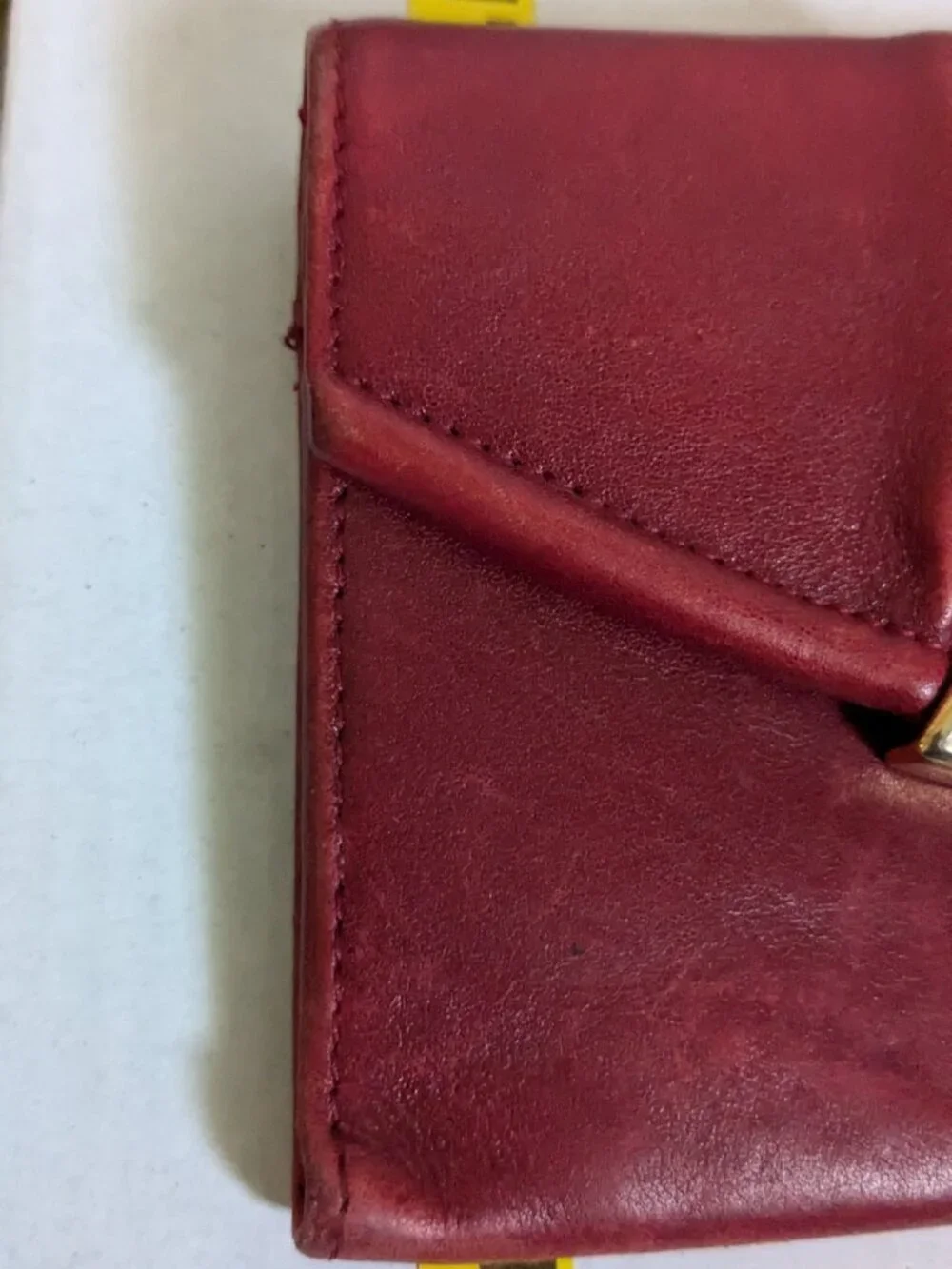 Vintage FURLA Made In Italy Red Leather Clutch Wallet